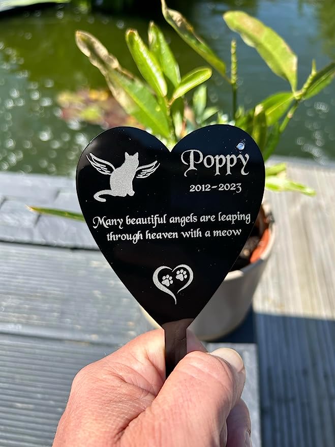 Personalised Pet Cat Memorial Plaque, Ground Stake, Grave Marker for Cemetery or Garden