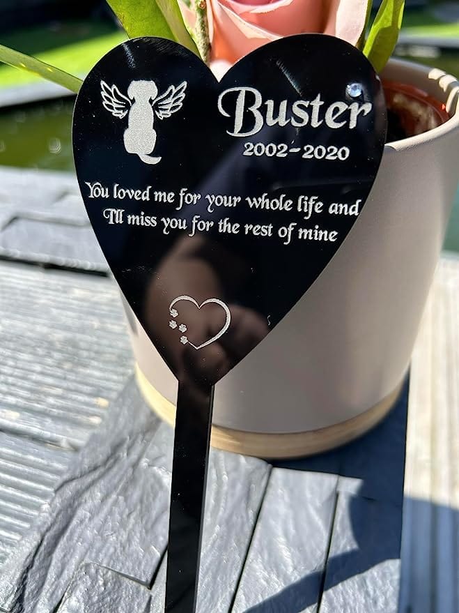 Personalised Pet Memorial Plaque, Ground Stake, Grave Stake for Cemetery or Garden