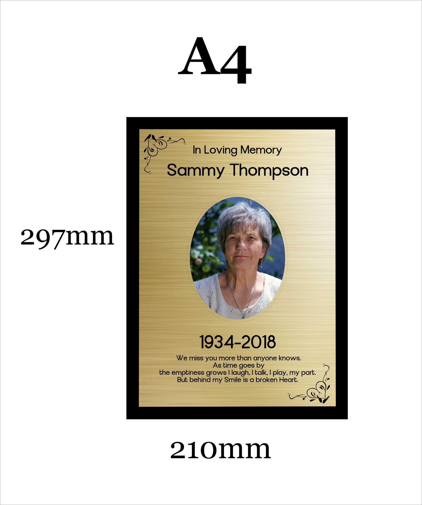 Save a Seat, In Loving Memory, Wedding Tribute Plaque, Funeral, Cremation Ceremony Plaque Gold