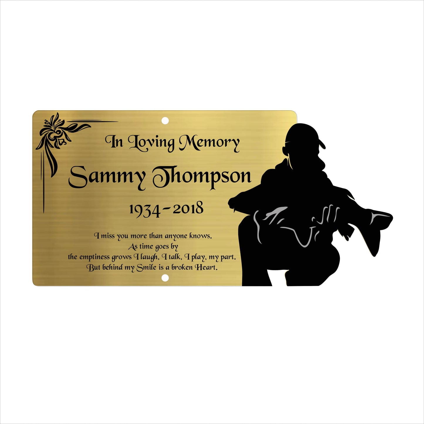 Memorial Bench Plaque, 6x4 Engraved Bench Plaques, Engraved Tree Sign, Weatherproof, Grave, Gold Carp Fishing