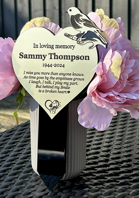 Robin Memorial Plaque, Garden Outdoors Plaques, Remembrance Sign, Graver marker