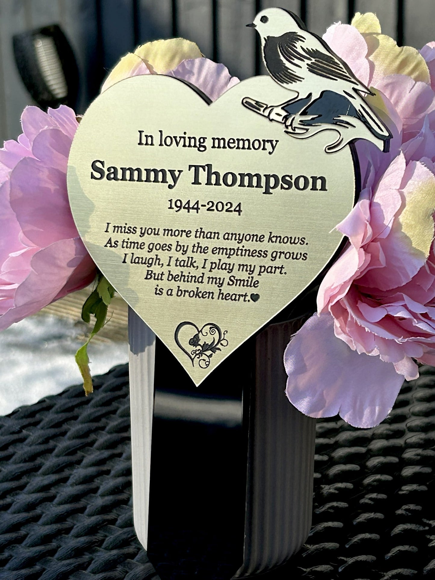 Robin Memorial Plaque, Garden Outdoors Plaques, Remembrance Sign, Graver marker