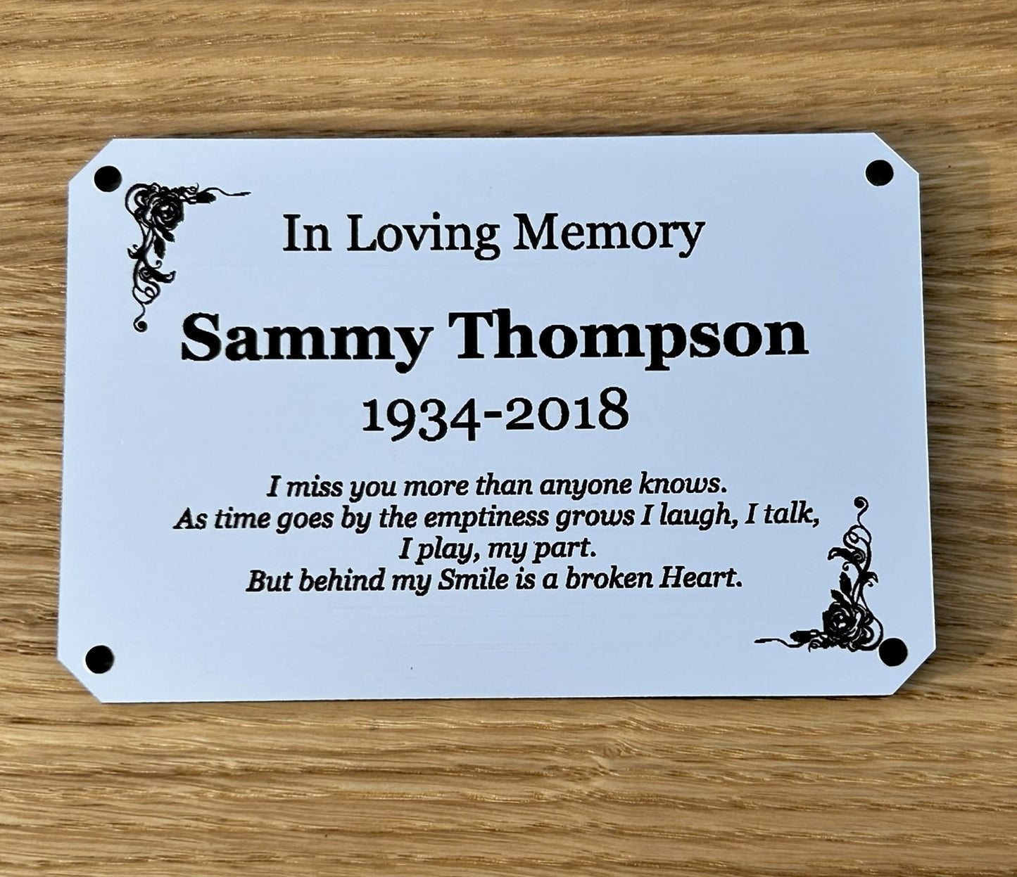 Personalised Memorial Plaque, 6x4 Engraved Bench Plaques, Engraved Tree Sign, Silver, Weatherproof, Grave, Chamfer