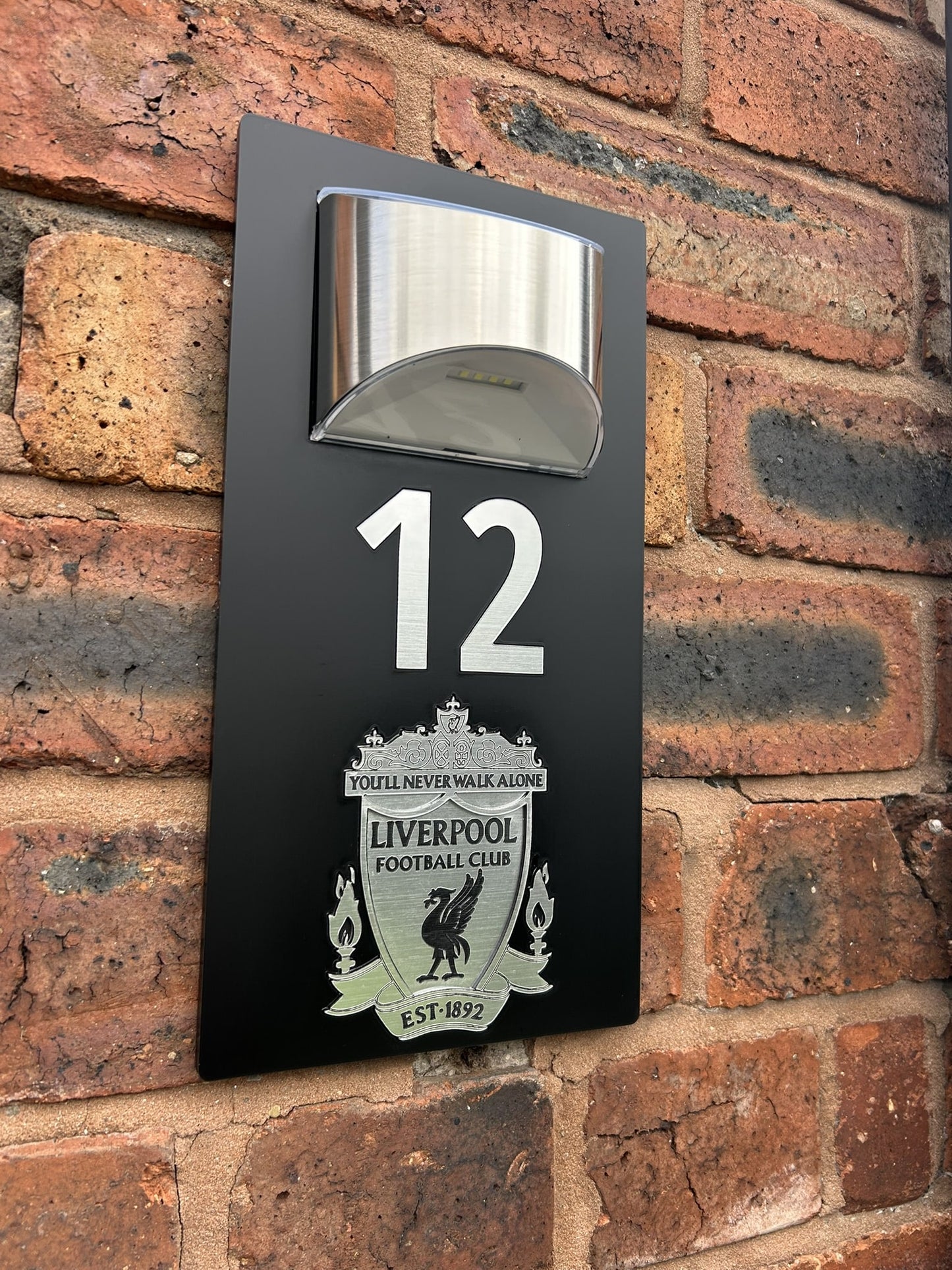 Handmade Custom House Sign Number and Address Liverpool LFC Never walk alone