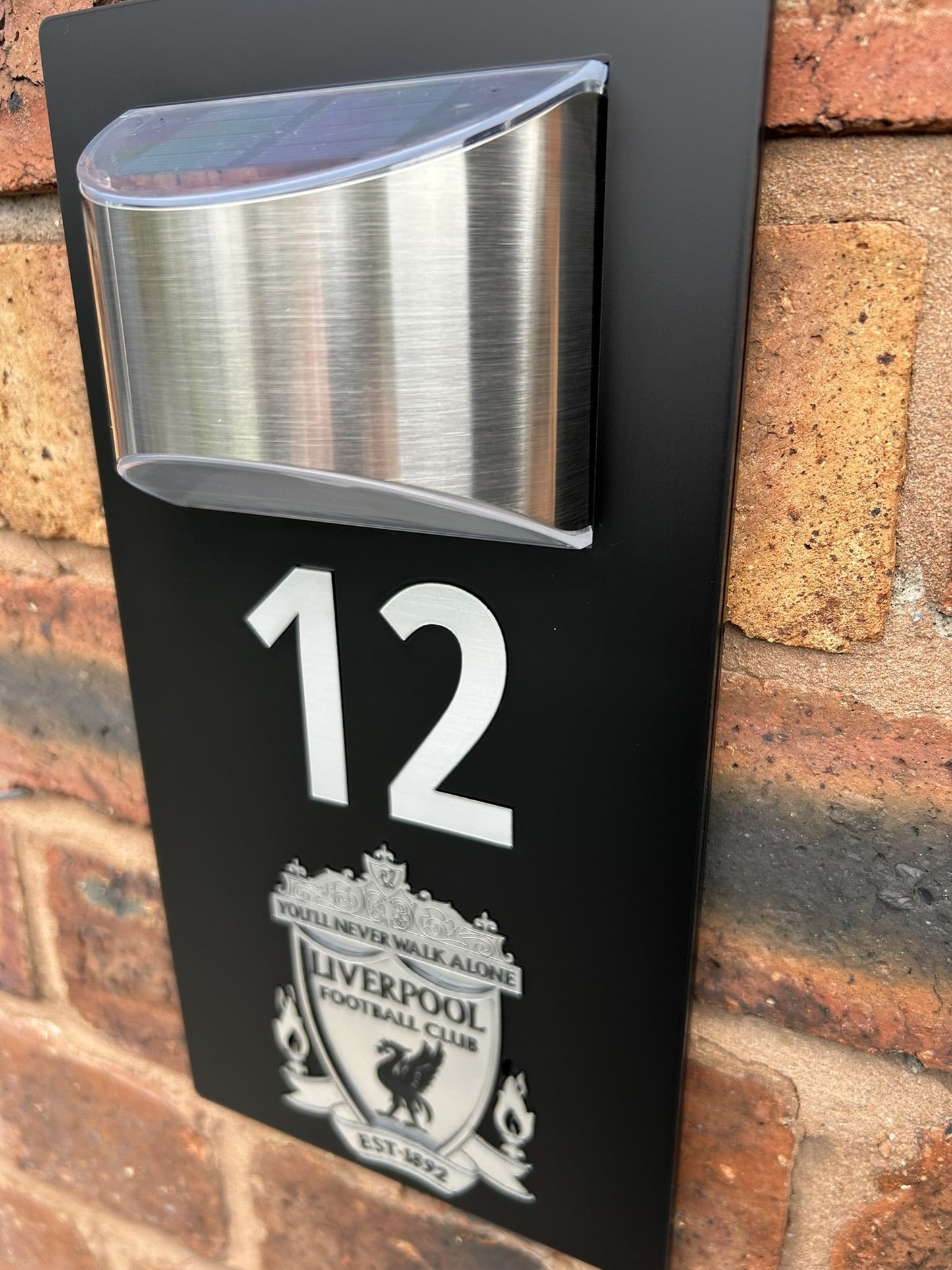 Handmade Custom House Sign Number and Address Liverpool LFC Never walk alone