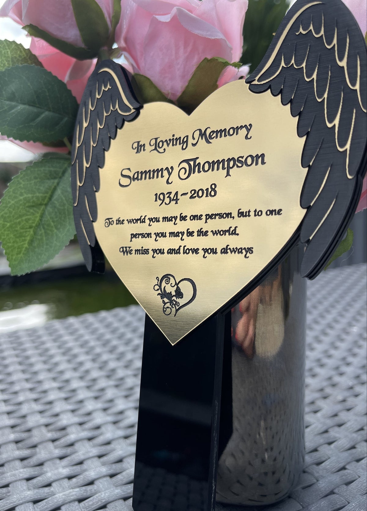 Memorial Plaque, Garden Outdoors Plaques, Remembrance Sign, Graver marker, Dad, Father, Mum, Pets Heart Butterfly
