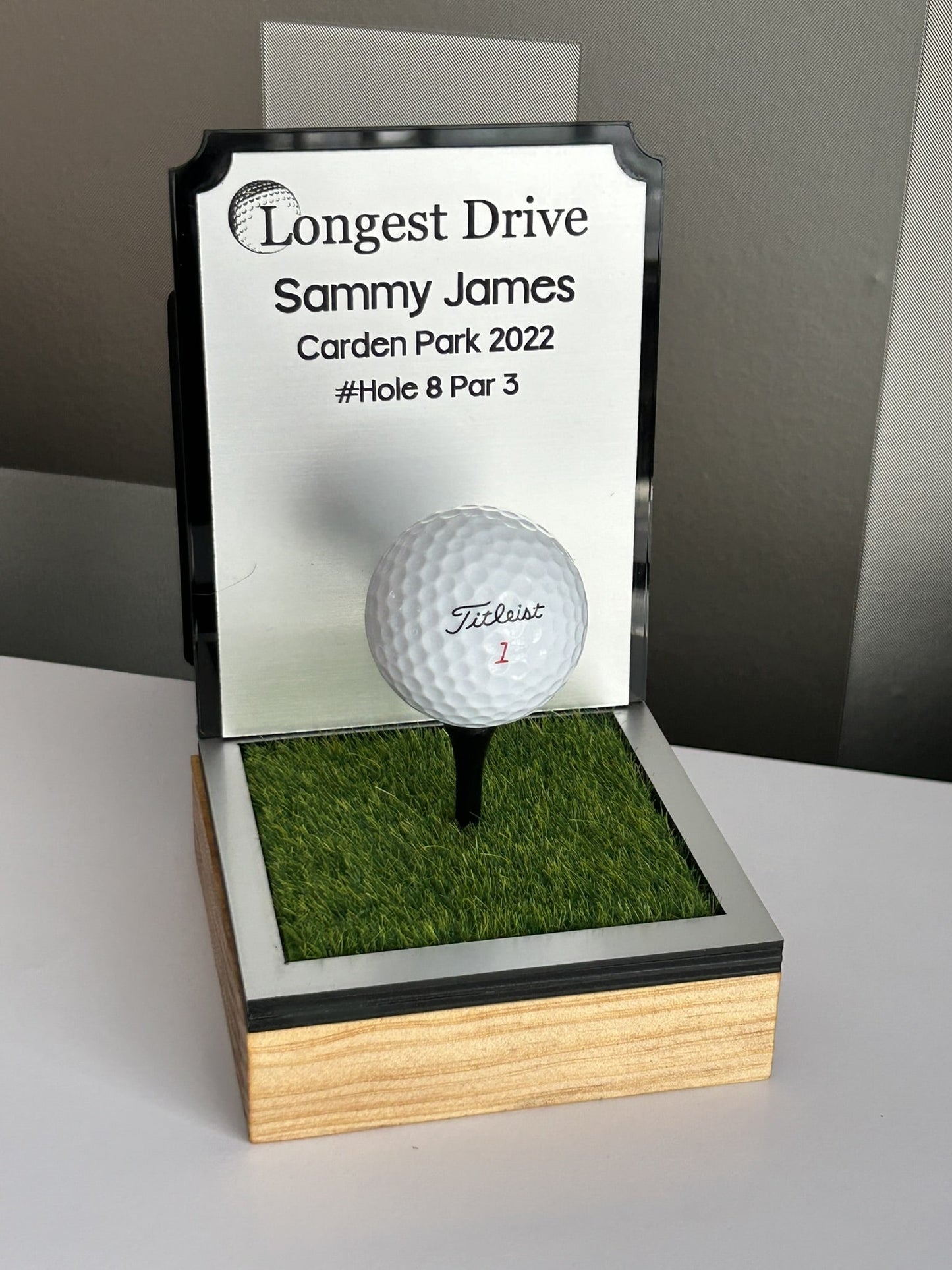 Hole in one, Golf Gifts, Longest Drive, Nearest the pin, personalised Plaques, Keepsakes, silver