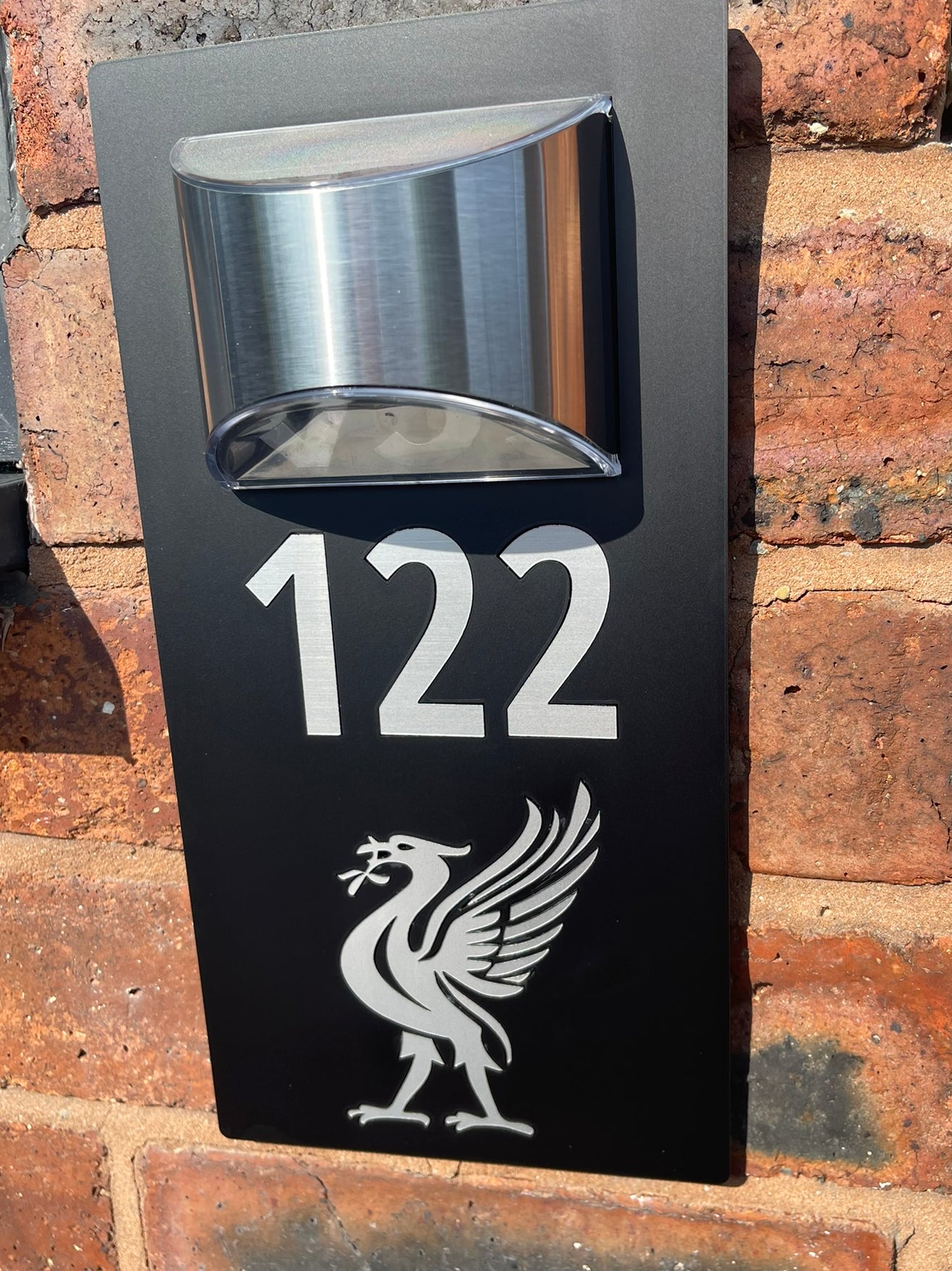 Handmade Custom House Sign Number and Address Liverpool LFC Never walk alone, Liver Bird