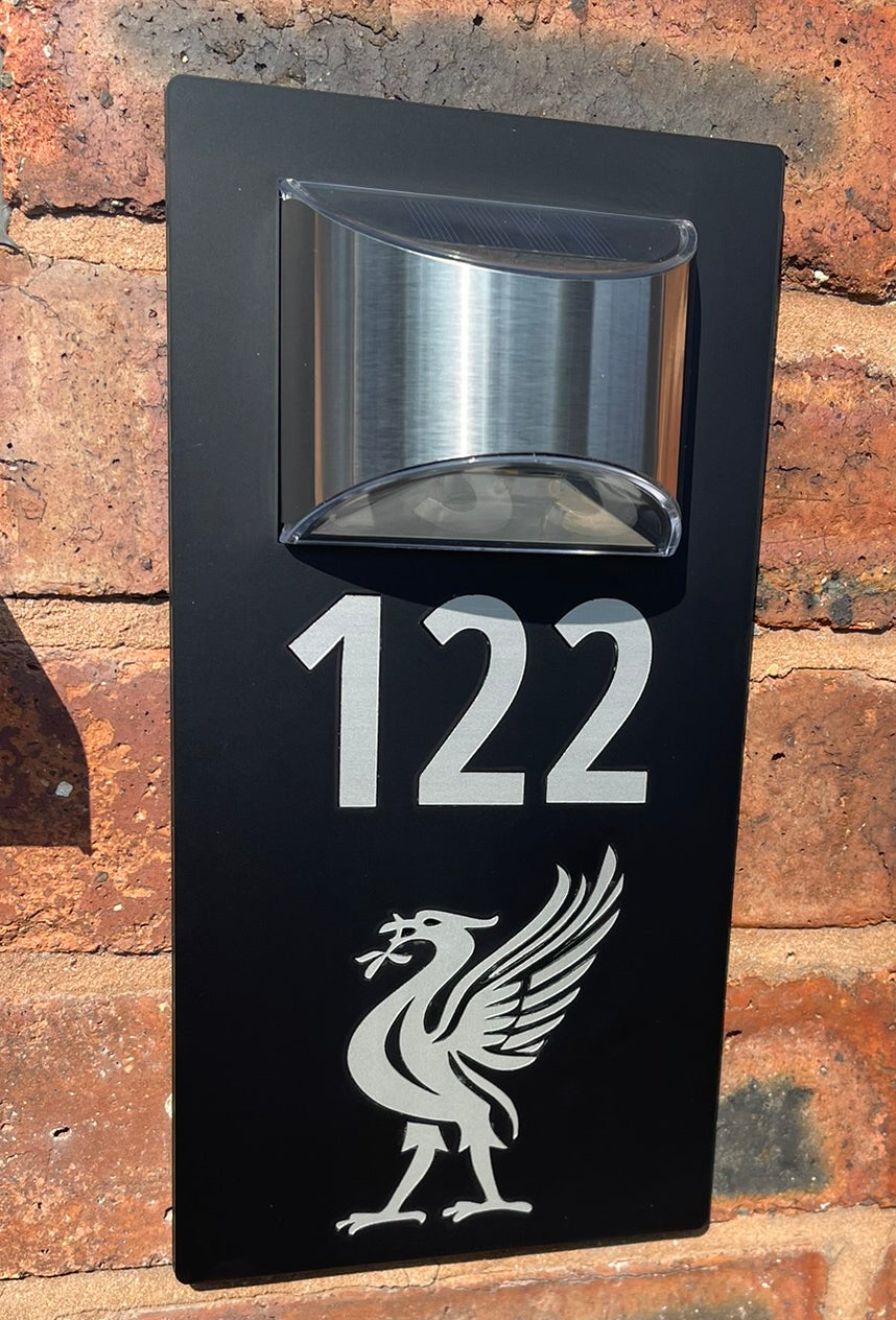 Handmade Custom House Sign Number and Address Liverpool LFC Never walk alone, Liver Bird