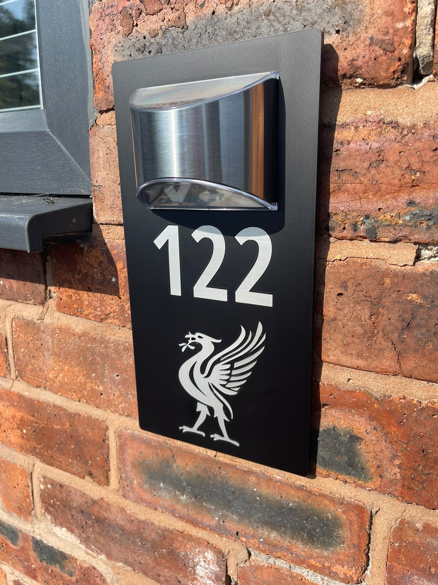 Handmade Custom House Sign Number and Address Liverpool LFC Never walk alone, Liver Bird