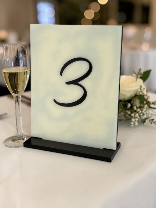 Personalised Wedding Table Sign with Table Number, Ivory