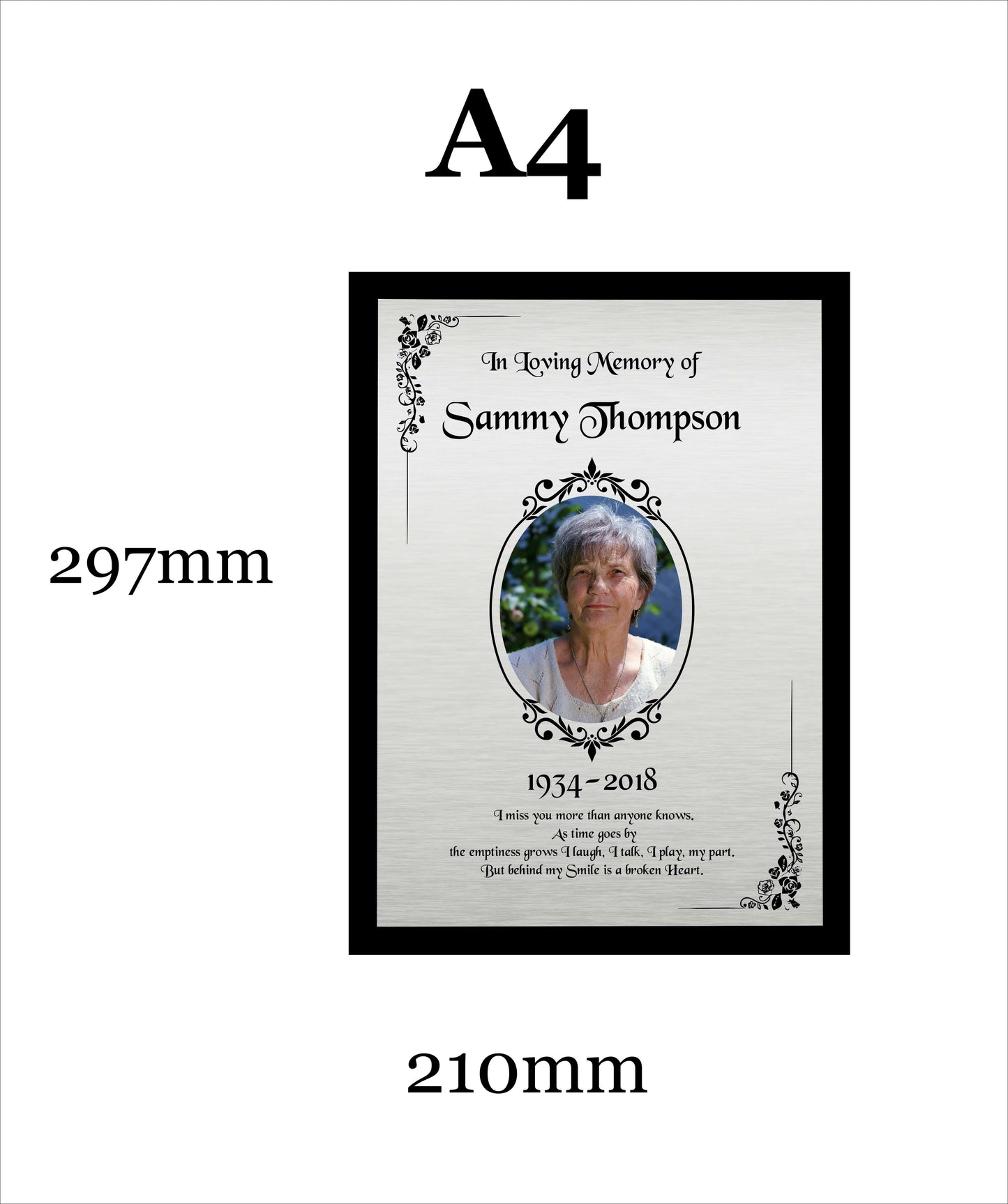 Save a Seat, In Loving Memory, Wedding Tribute Plaque, Funeral, Cremation Ceremony Plaque Silver