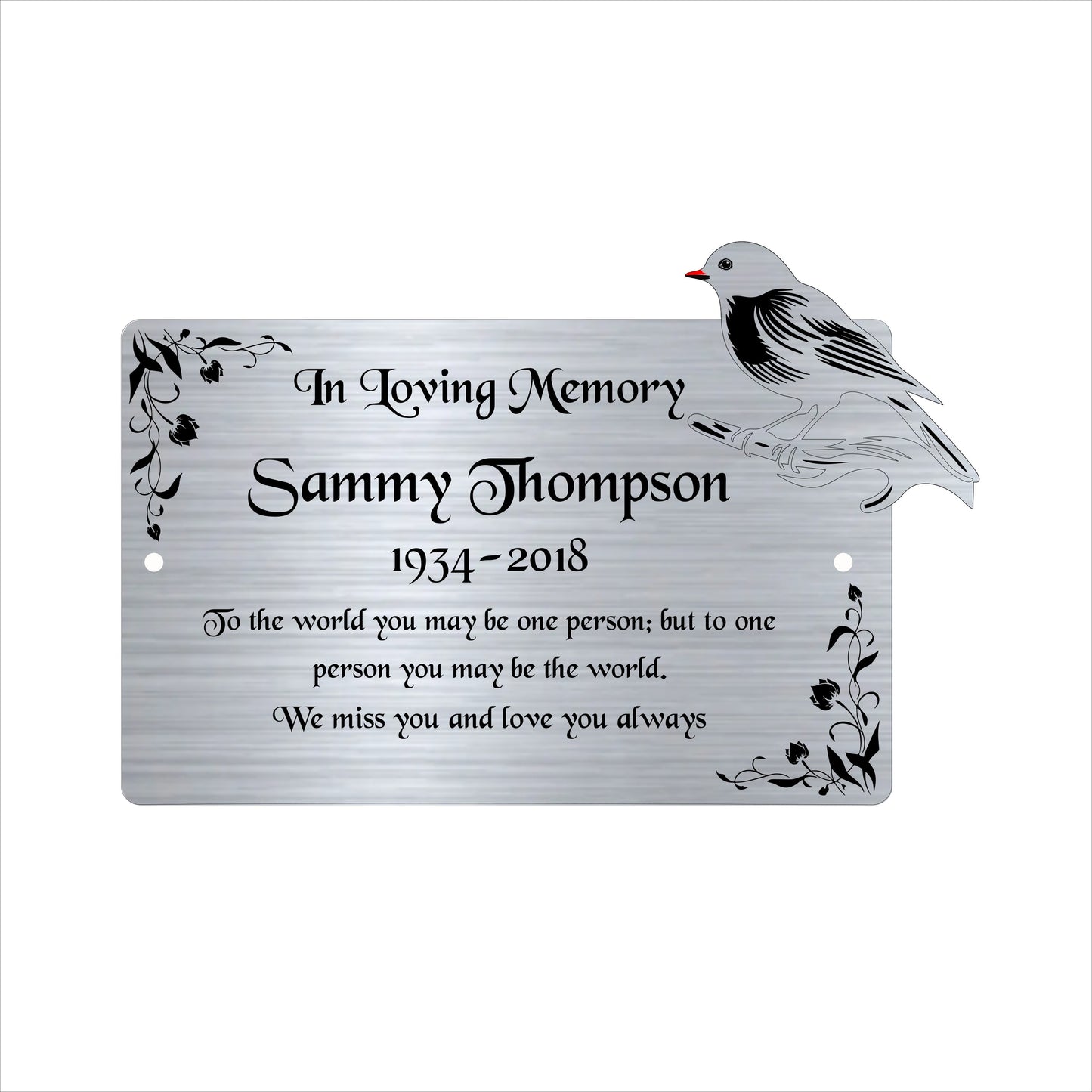Memorial Bench Plaque, 6x4 Engraved Bench Plaques, Engraved Tree Sign, Gold, Weatherproof, Grave, Gold Robin