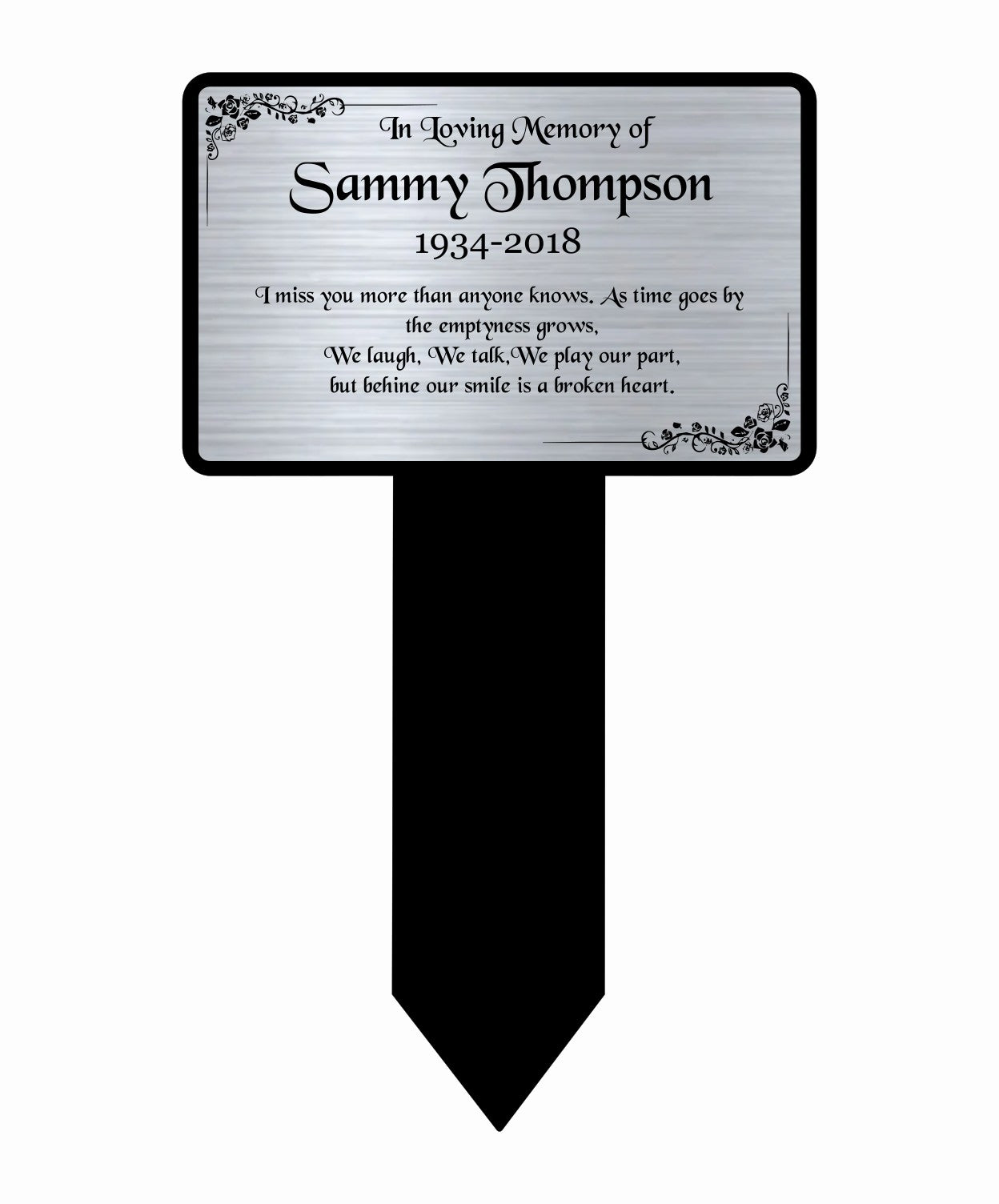 Memorial Plaque, Memorial Plaques for graves, Remembrance, Silver, Round Shape