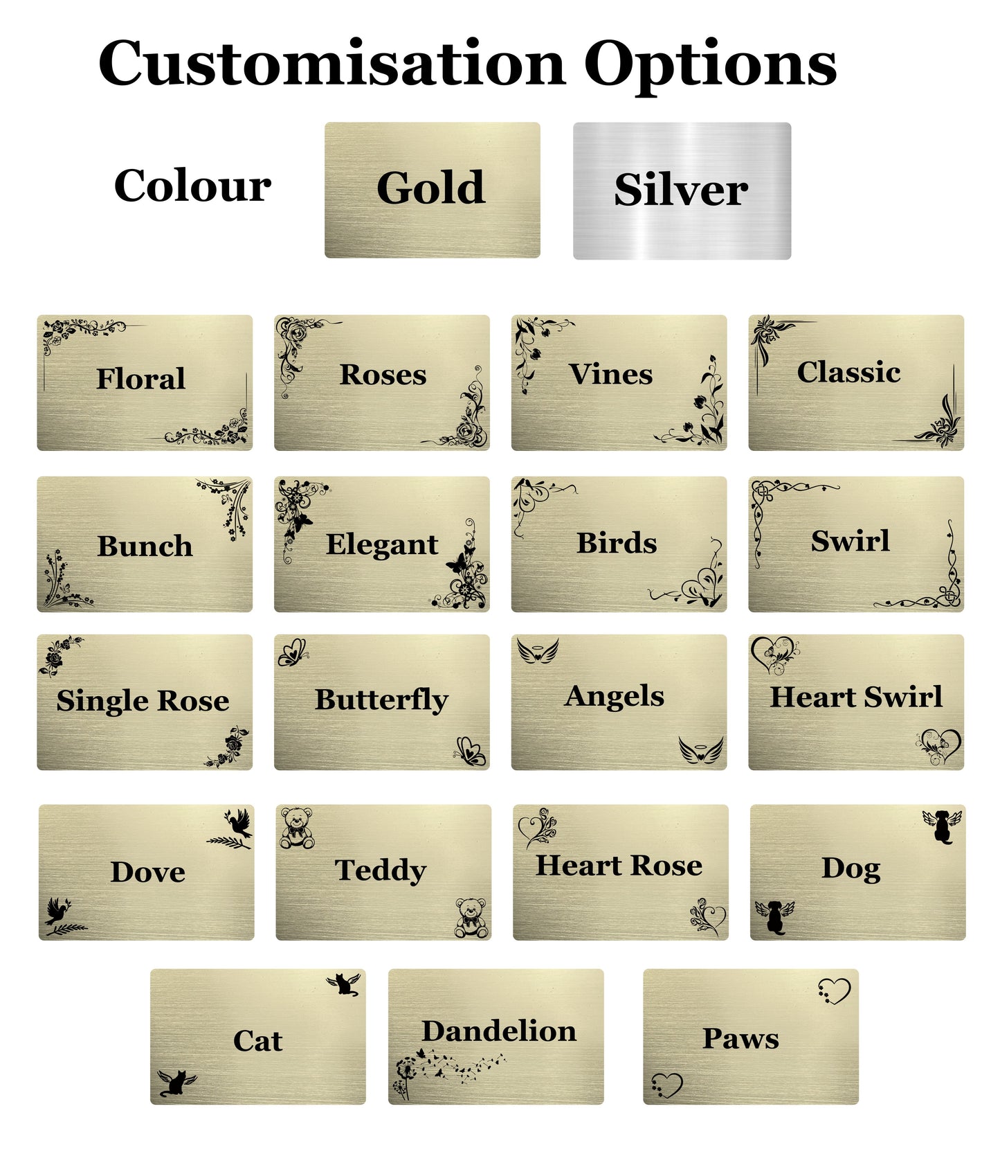 memorial plaques border options