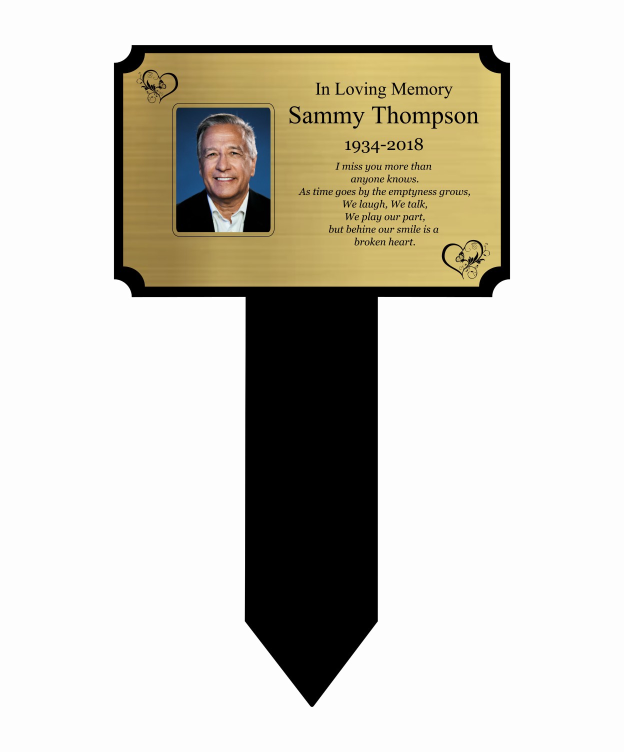 Memorial Photo Plaque for Graves