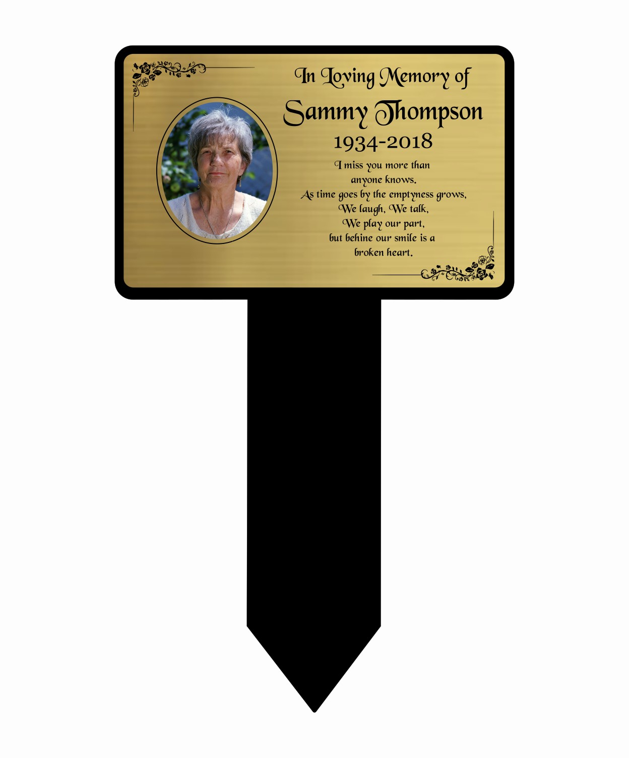 Memorial Photo Plaque for Graves
