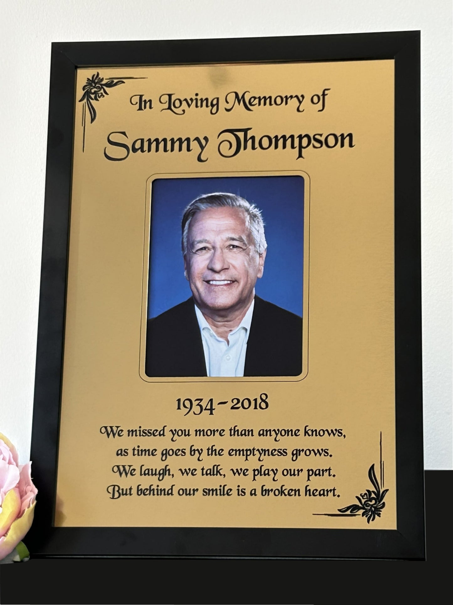 Save a Seat, In Loving Memory, Wedding Tribute Plaque, Funeral, Cremation Ceremony Plaque Gold