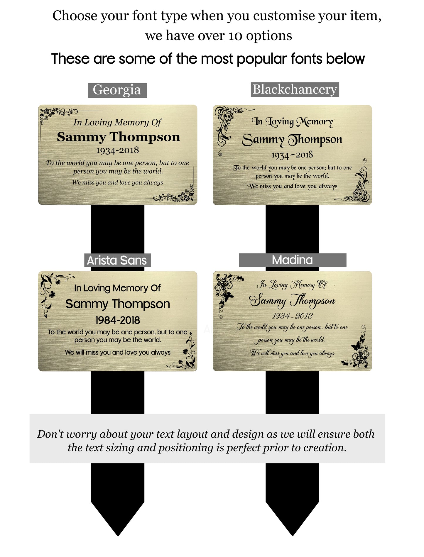 Memorial Photo Plaque Information