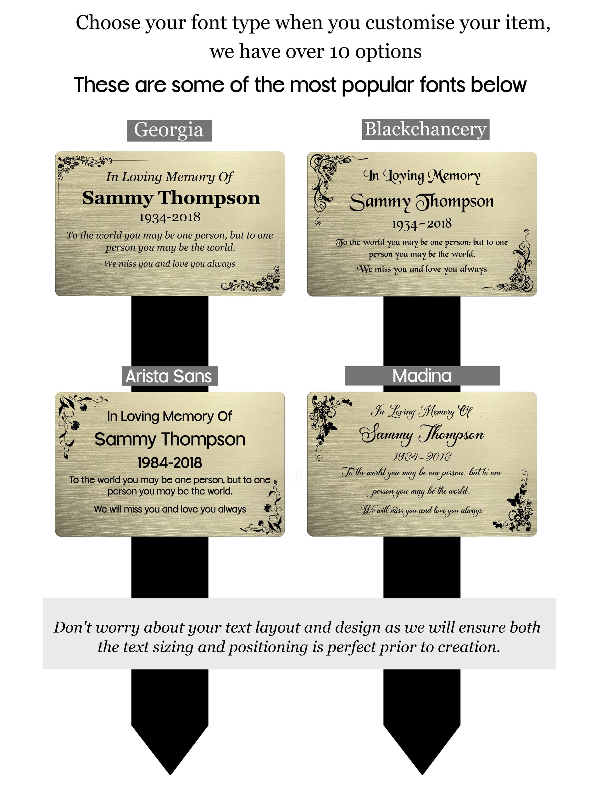 Memorial Photo Plaque Information