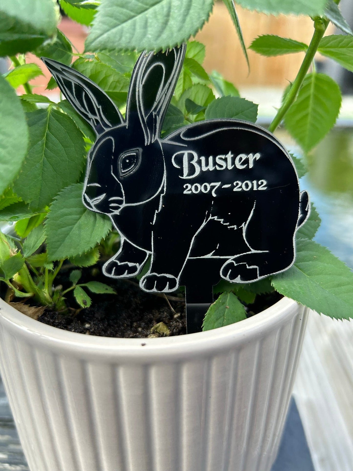 Personalised Pet Rabbit, Bunny Memorial Plaque, Ground Stake, Detailed Grave Marker for Cemetery or Garden