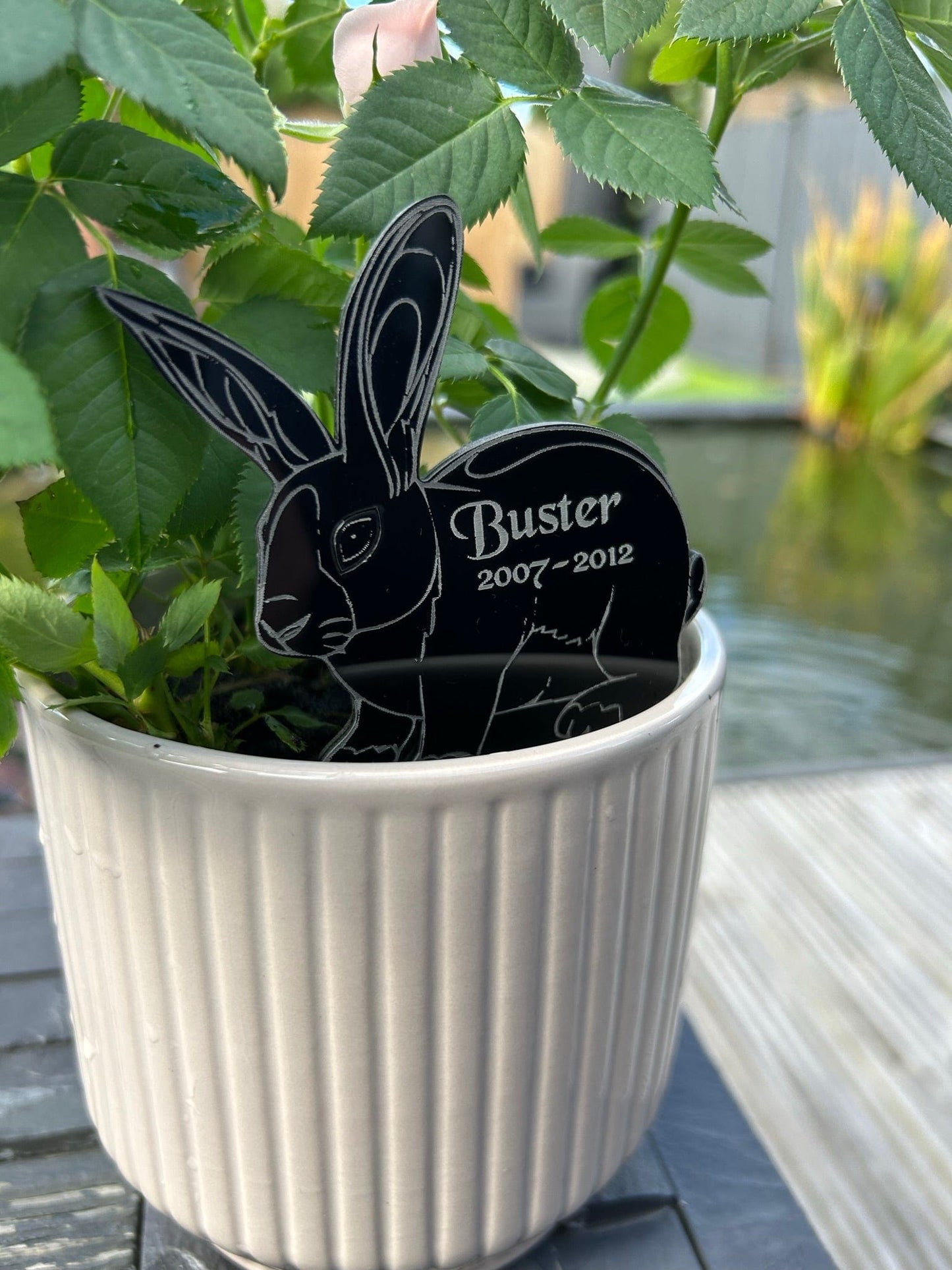 Personalised Pet Rabbit, Bunny Memorial Plaque, Ground Stake, Detailed Grave Marker for Cemetery or Garden