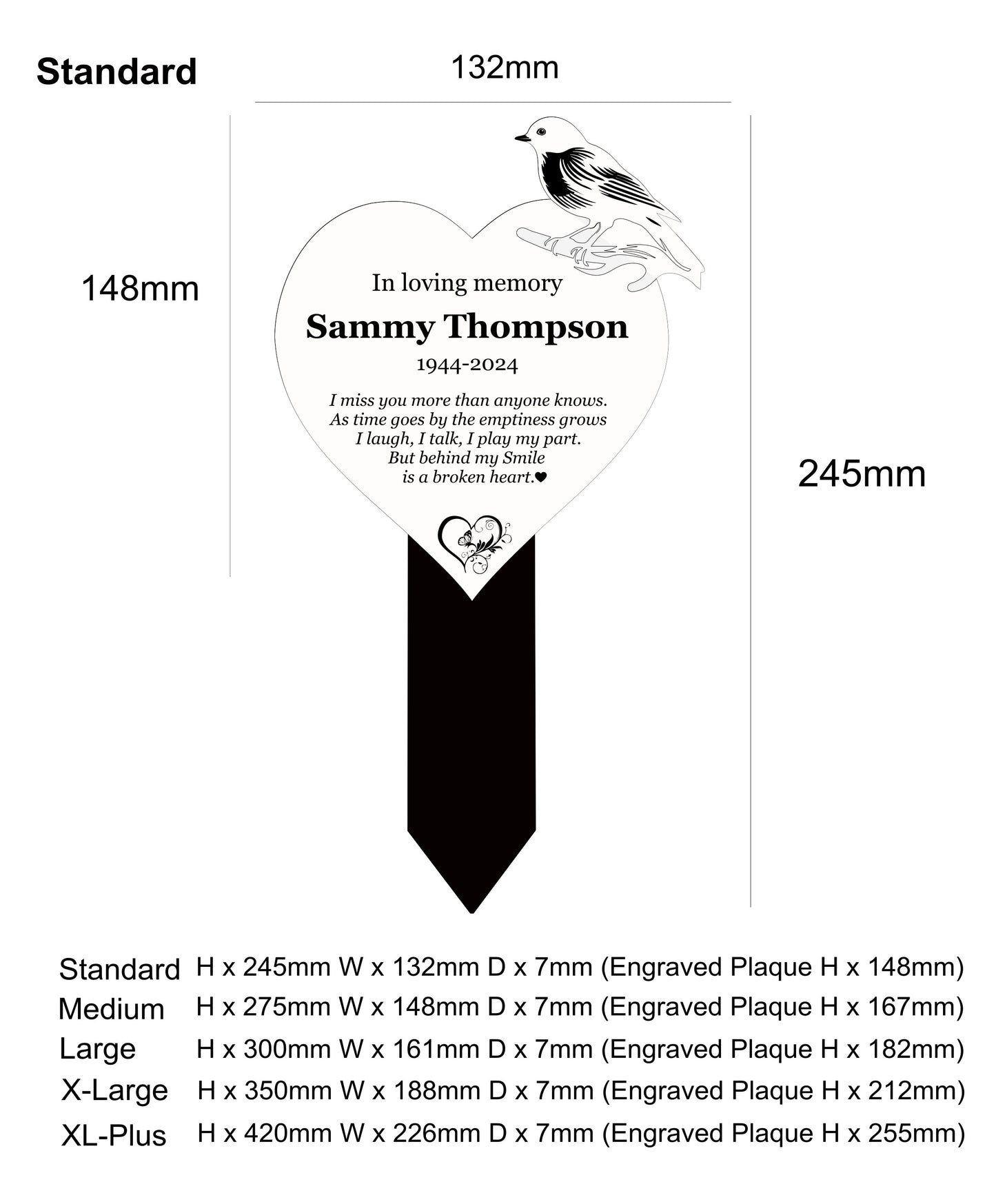 Robin Memorial Plaque, Garden Outdoors Plaques, Remembrance Sign, Graver marker