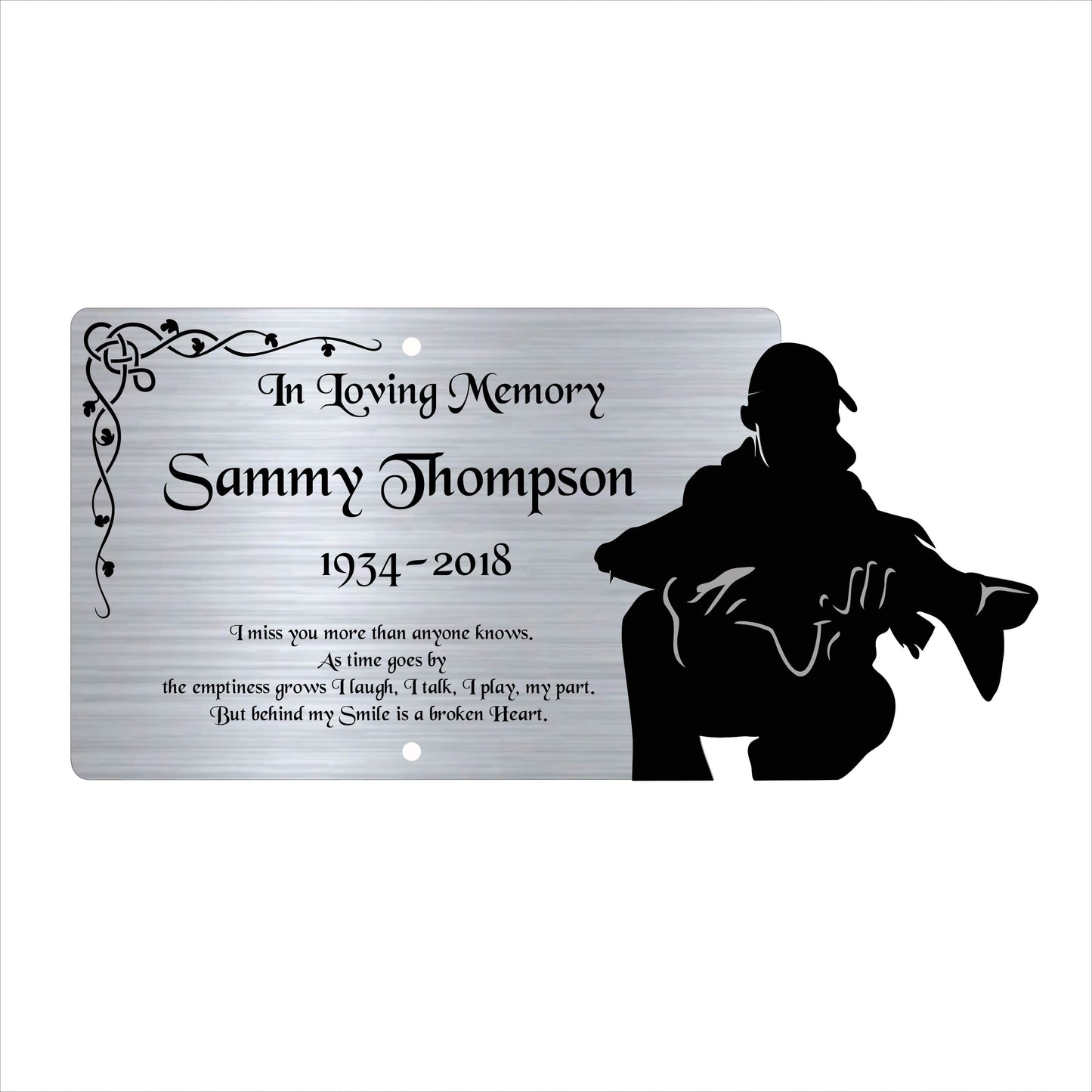 Memorial Bench Plaque, 6x4 Engraved Bench Plaques, Engraved Tree Sign, Weatherproof, Grave, Silver Carp Fishing