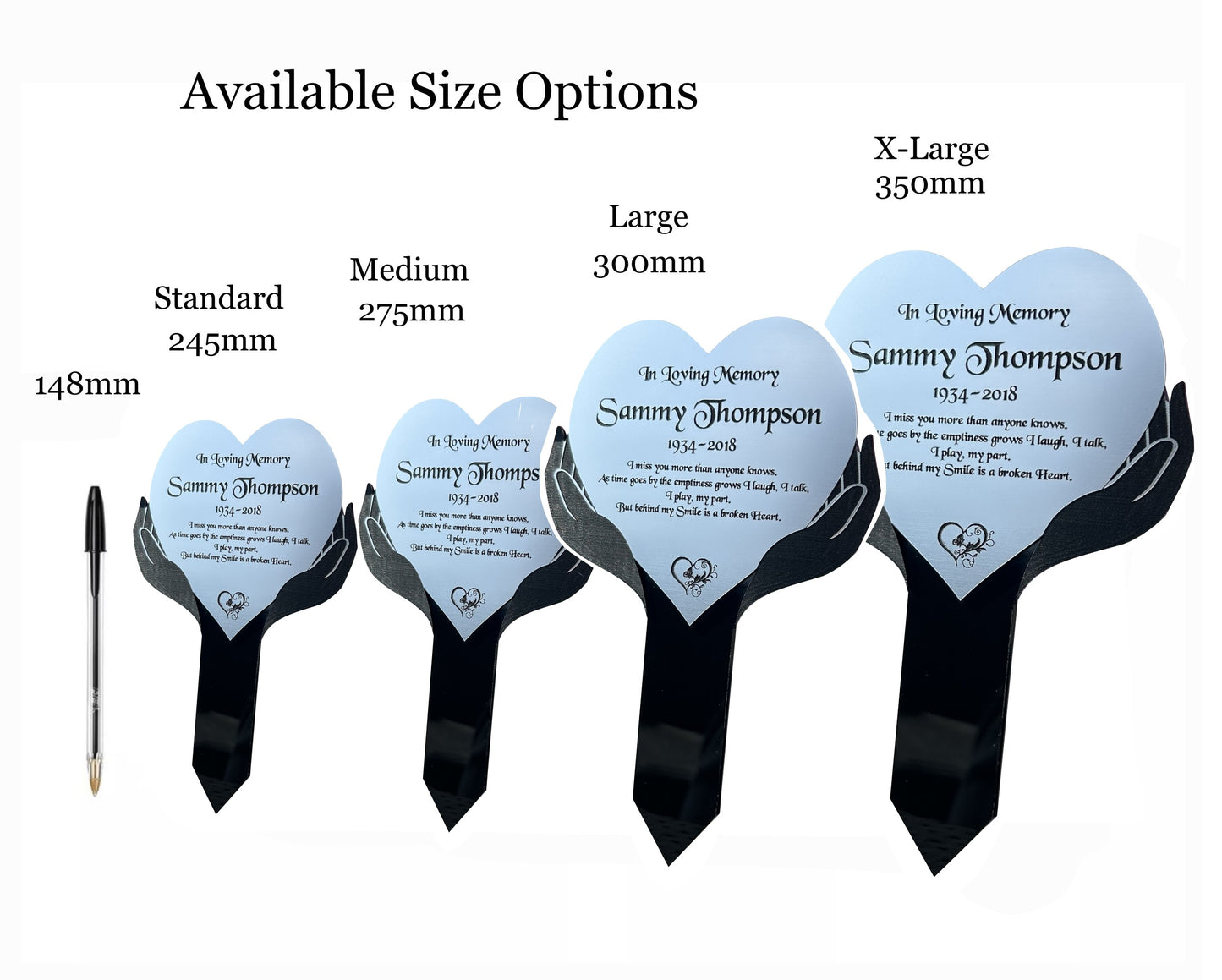 Memorial Plaque, Garden Outdoors Plaques, Remembrance Sign, Graver marker, Dad, Father, Mum, Silver