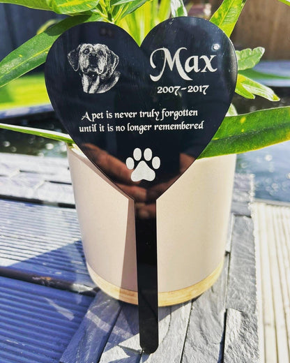 Personalised Pet Memorial Plaque, Ground Stake, Grave Marker for Cemetery or Garden