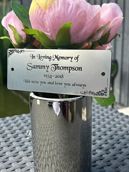 Personalised Bench Memorial Plaque, Silver Garden Outdoors Plaques, Remembrance Sign, Graver marker, Dad, Father, Mum, Pets