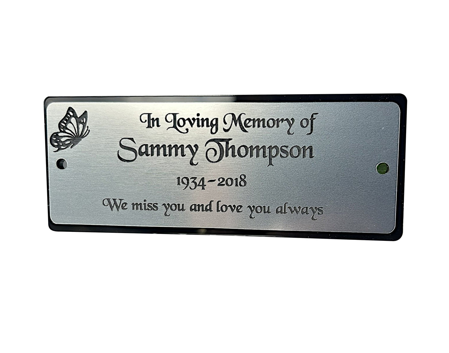 Personalised Bench Memorial Plaque, Silver Garden Outdoors Plaques, Remembrance Sign, Graver marker, Dad, Father, Mum, Pets