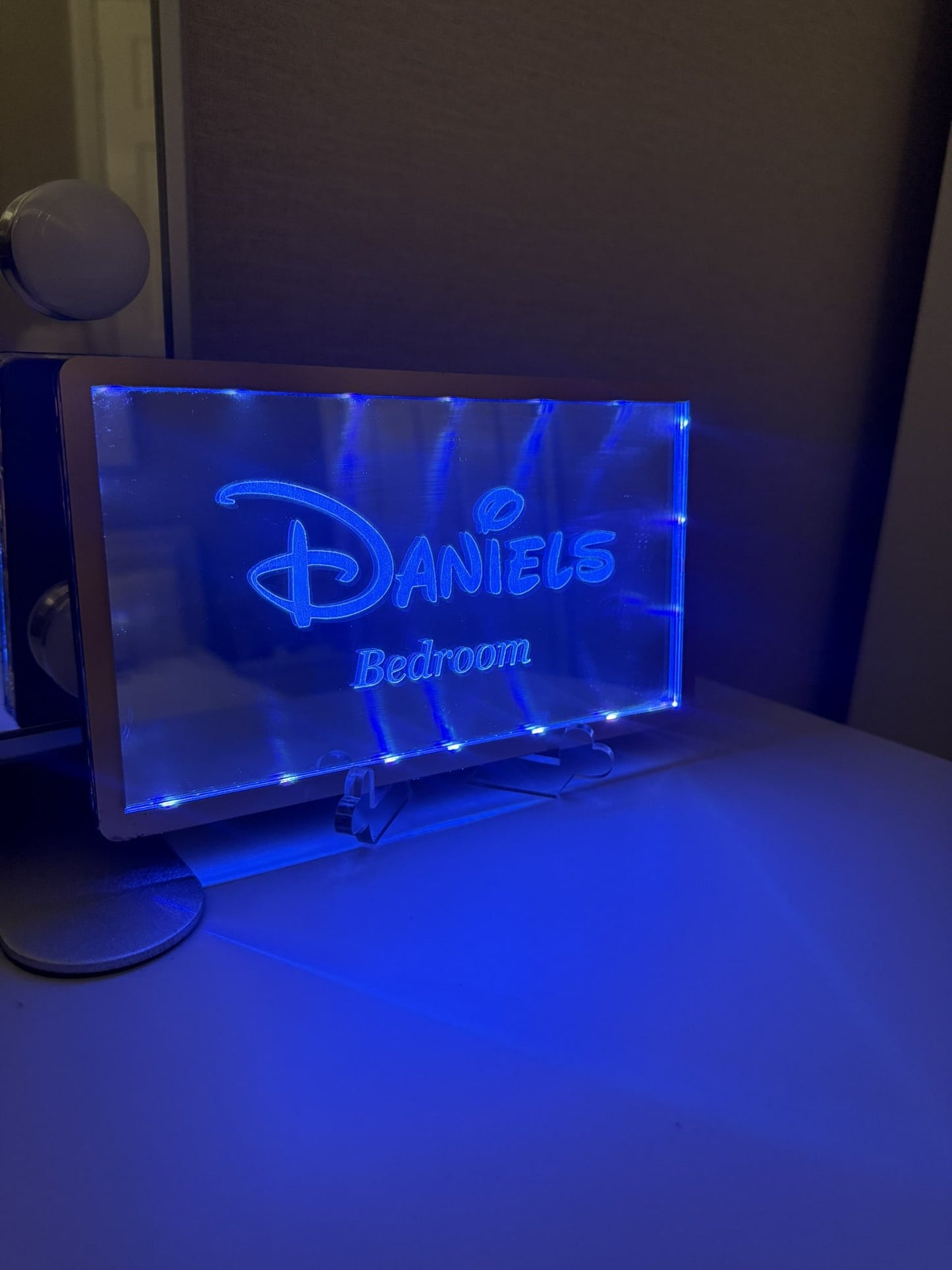 Personalised LED Mirror, Rectangle Shape, Kids Bedroom Sign, Plaque, Wedding, Office, Perfect Gift