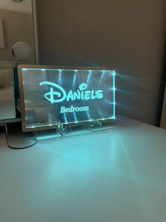 Personalised LED Mirror, Rectangle Shape, Kids Bedroom Sign, Plaque, Wedding, Office, Perfect Gift