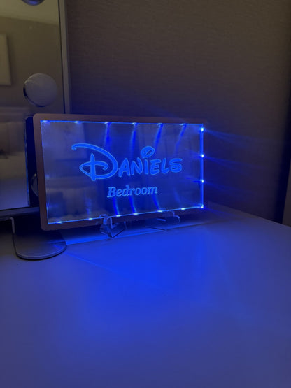 Personalised LED Mirror, Rectangle Shape, Kids Bedroom Sign, Plaque, Wedding, Office, Perfect Gift