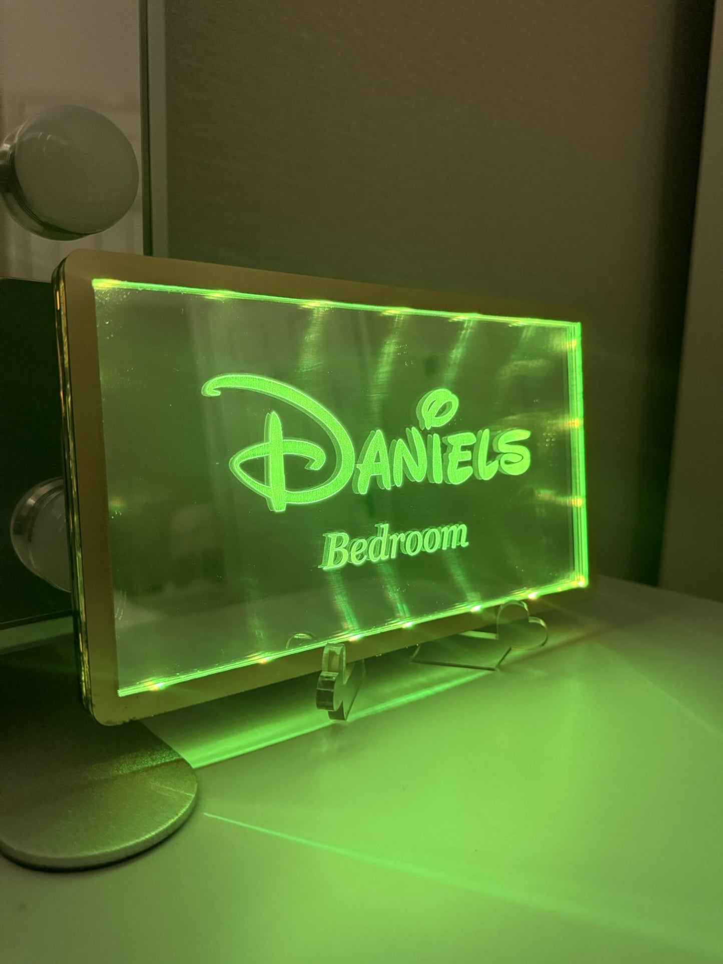 Personalised LED Mirror, Rectangle Shape, Kids Bedroom Sign, Plaque, Wedding, Office, Perfect Gift