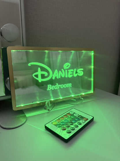 Personalised LED Mirror, Rectangle Shape, Kids Bedroom Sign, Plaque, Wedding, Office, Perfect Gift