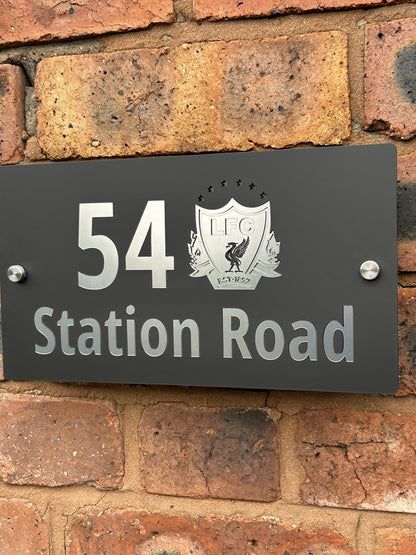 Handmade Custom House Sign Number and Address Liverpool Football Club