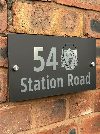 Handmade Custom House Sign Number and Address Liverpool Football Club