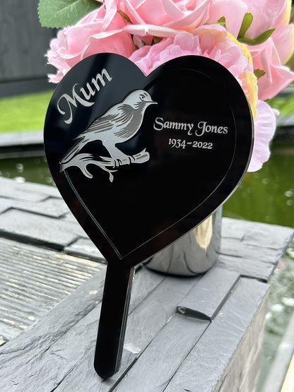 Memorial Plaques, Plaque Gifts, Mum, Dad, Brother, Sister, Father Robin Grave Garden Marker Personalised Gift