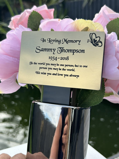 Memorial Plaque, Garden Outdoors Plaques, Remembrance Sign, Graver marker, Dad, Father, Mum, Pets Rectangular