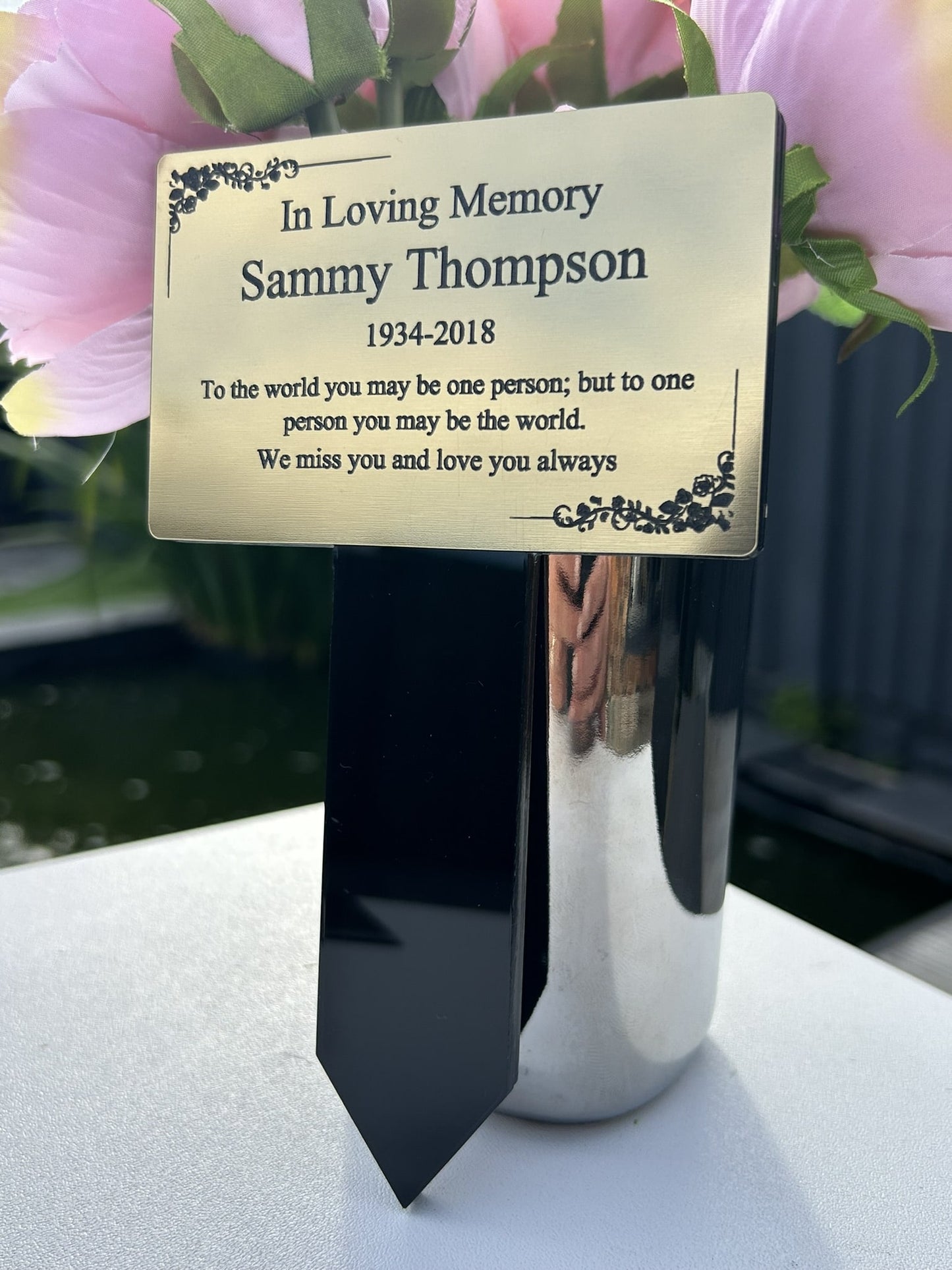 Memorial Plaque, Garden Outdoors Plaques, Remembrance Sign, Graver marker, Dad, Father, Mum, Pets Rectangular