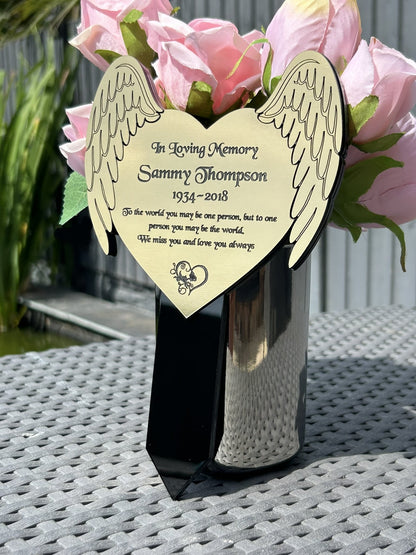 Memorial Plaque, Garden Outdoors Plaques, Remembrance Sign, Graver marker, Dad, Father, Mum, Pets Heart Butterfly