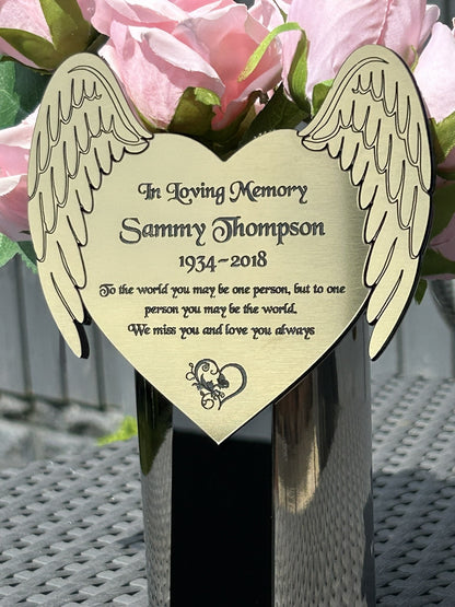 Memorial Plaque, Garden Outdoors Plaques, Remembrance Sign, Graver marker, Dad, Father, Mum, Pets Heart Butterfly