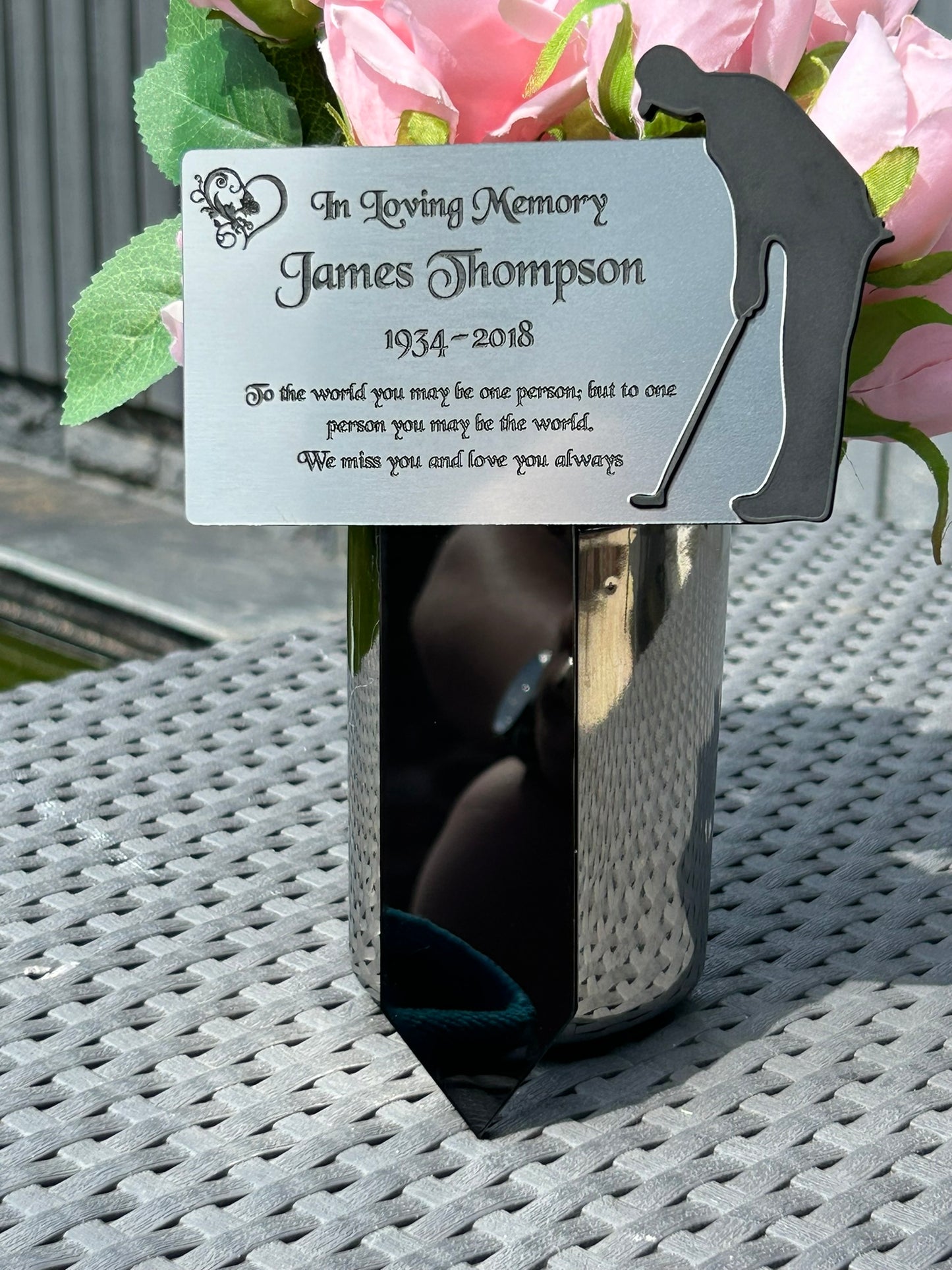 Memorial Plaque, Garden Outdoors Plaques, Remembrance Sign, Graver marker, Dad, Father, Mum, Golf