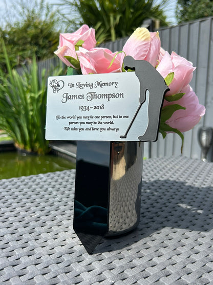 Memorial Plaque, Garden Outdoors Plaques, Remembrance Sign, Graver marker, Dad, Father, Mum, Golf