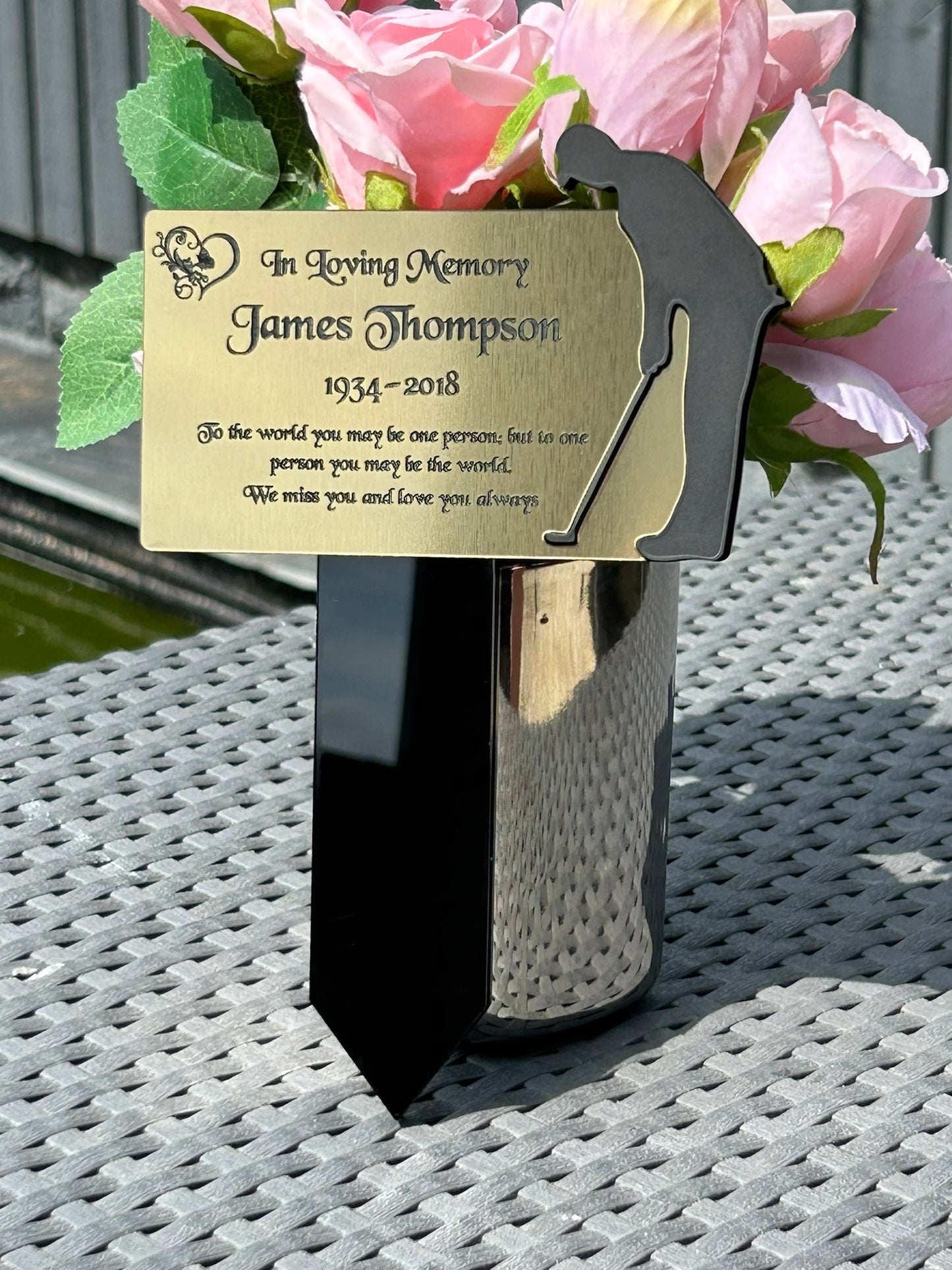 Memorial Plaque, Garden Outdoors Plaques, Remembrance Sign, Graver marker, Dad, Father, Mum, Golf