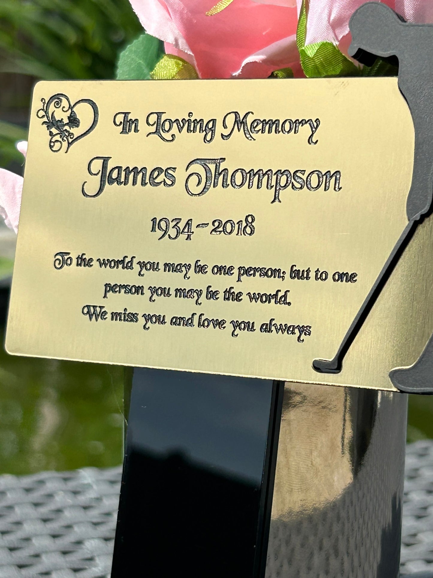 Memorial Plaque, Garden Outdoors Plaques, Remembrance Sign, Graver marker, Dad, Father, Mum, Golf