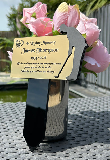 Memorial Plaque, Garden Outdoors Plaques, Remembrance Sign, Graver marker, Dad, Father, Mum, Golf