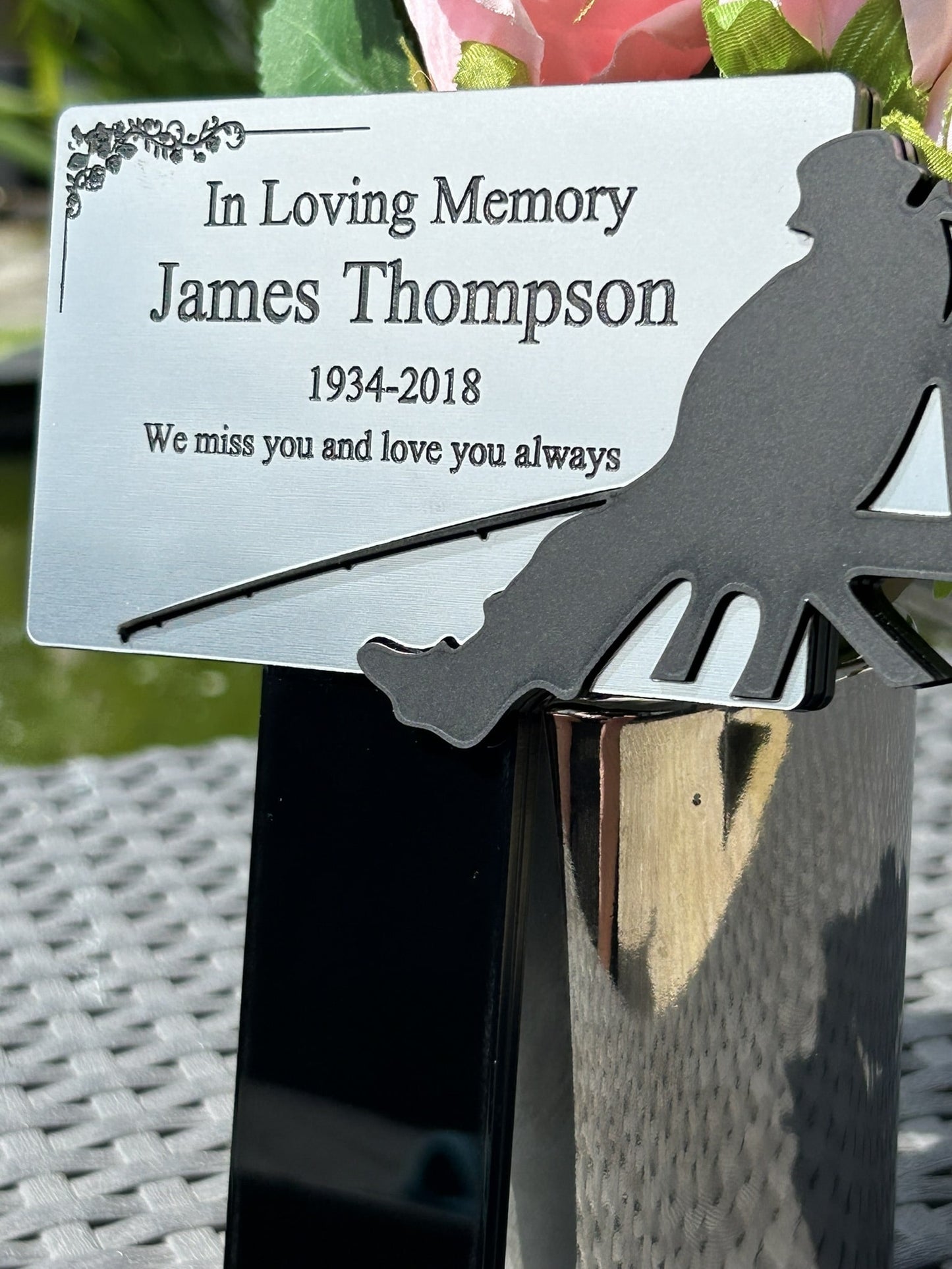 Memorial Plaque, Garden Outdoors Plaques, Remembrance Sign, Graver marker, Dad, Father, Mum, Pets Rectangular Fishing